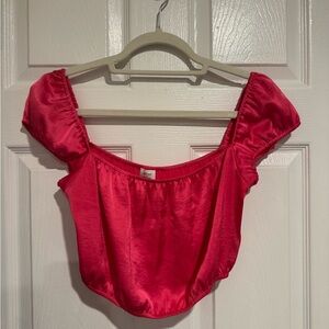 Aritzia Fuchsia Satin Blouse